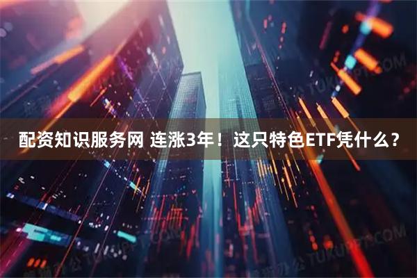 配资知识服务网 连涨3年！这只特色ETF凭什么？